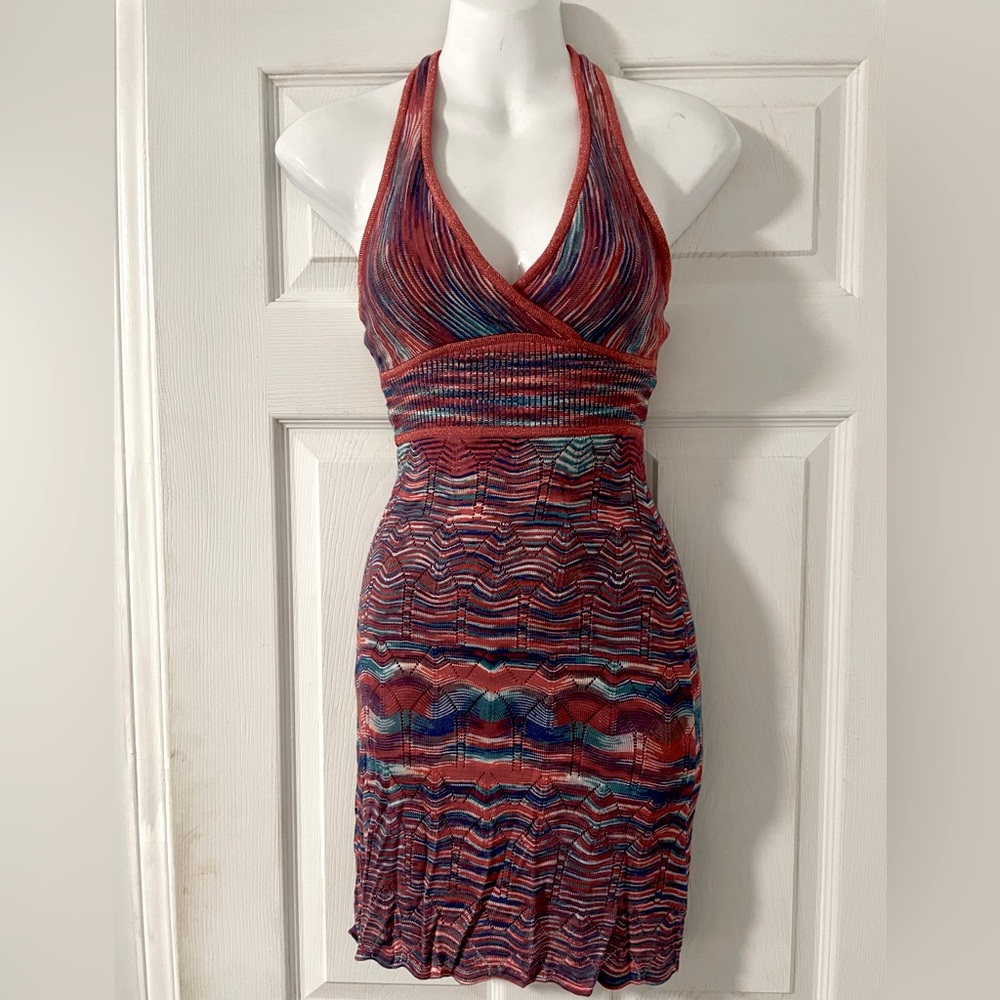 Guess multicolour halter knit dress size XS